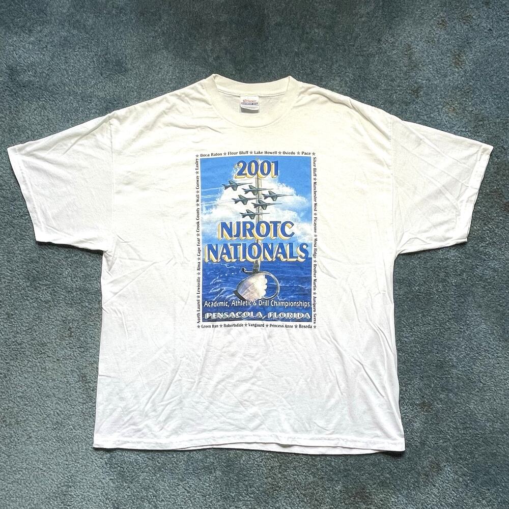 Vintage 2001 NJ ROTC Nationals T-Shirt Men’s XL White USA Military Tee